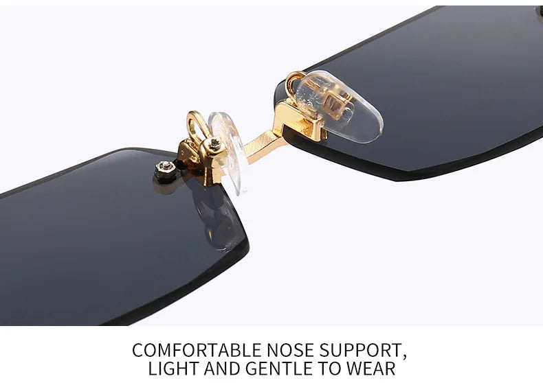 Rimless Rectangle Sunglasses