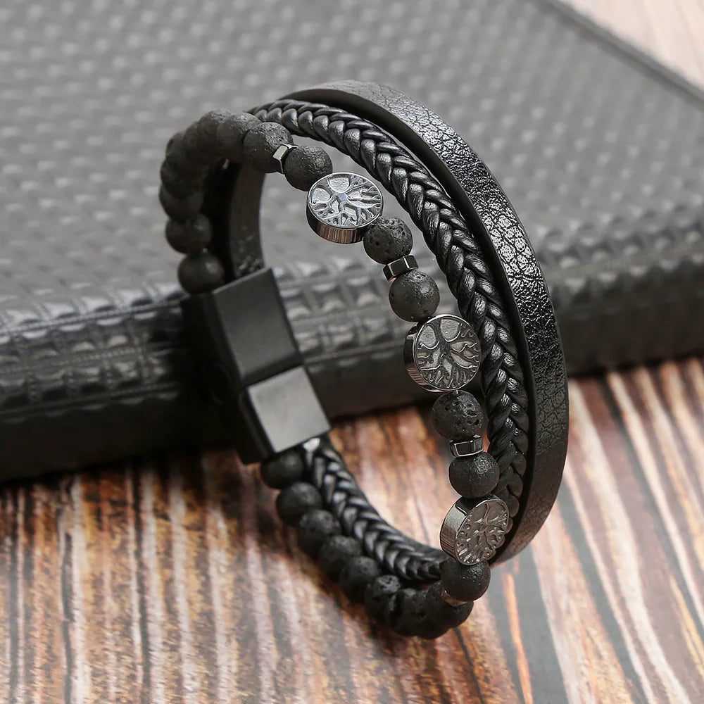 Tiger Eye Leather Bracelet