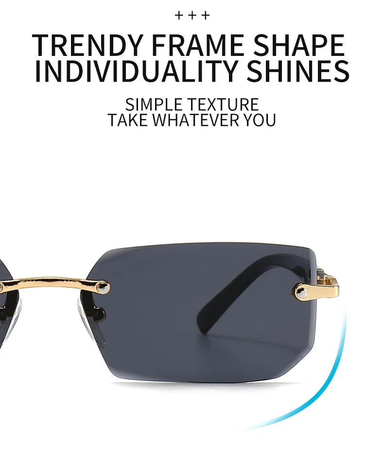 Rimless Rectangle Sunglasses
