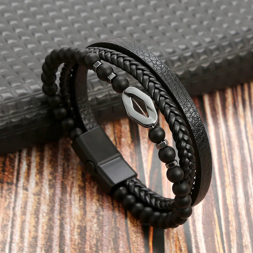 Tiger Eye Leather Bracelet