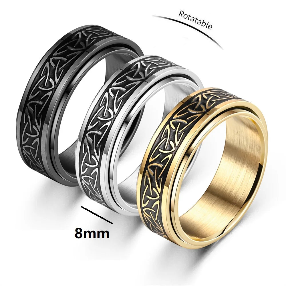 Viking Rune Spinner Ring