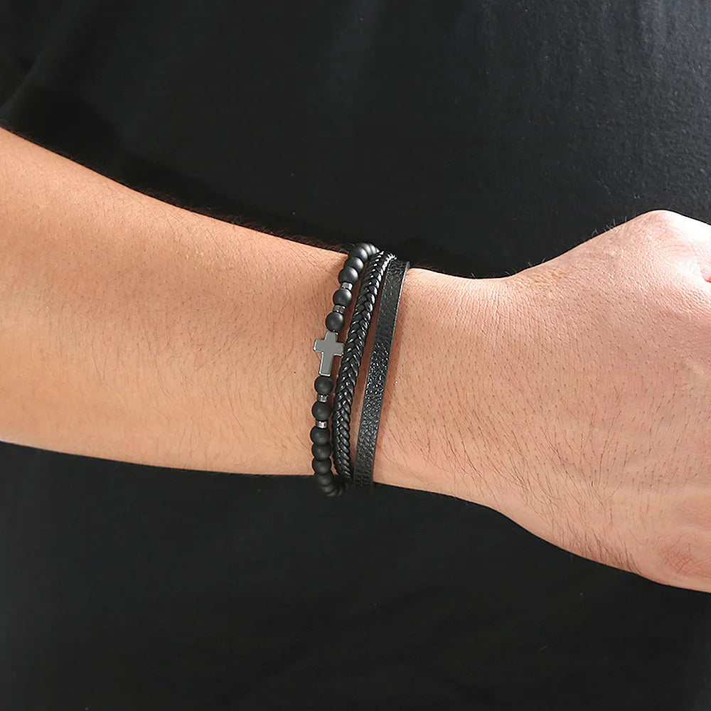 Tiger Eye Leather Bracelet