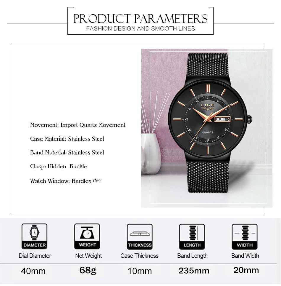 Ultra-Thin Watch Lige