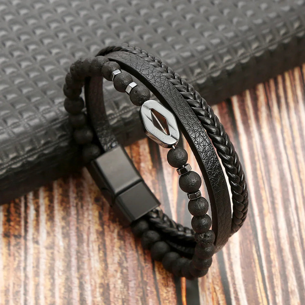 Tiger Eye Leather Bracelet