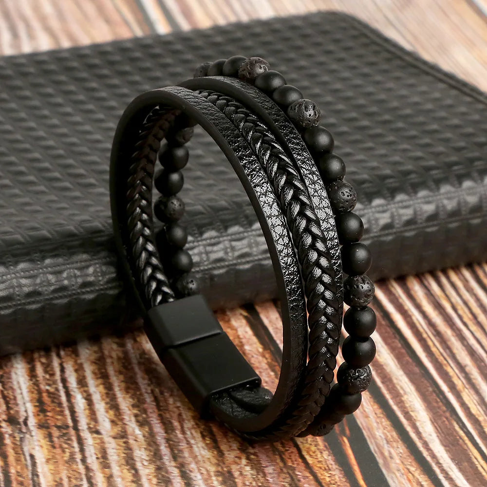 Tiger Eye Leather Bracelet