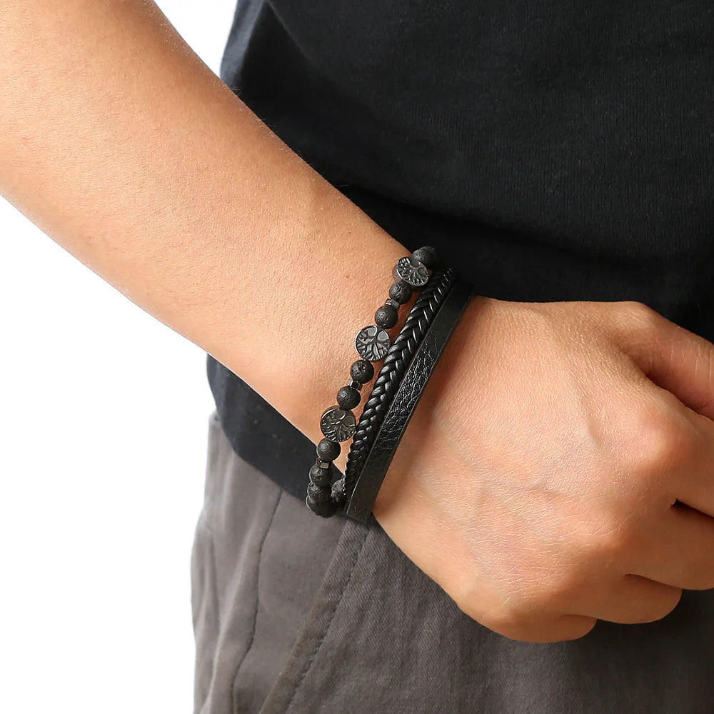 Tiger Eye Leather Bracelet
