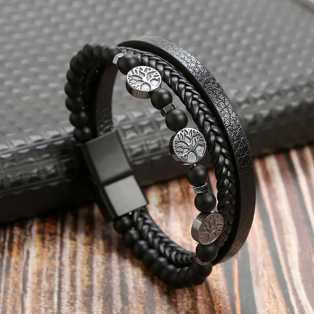 Tiger Eye Leather Bracelet