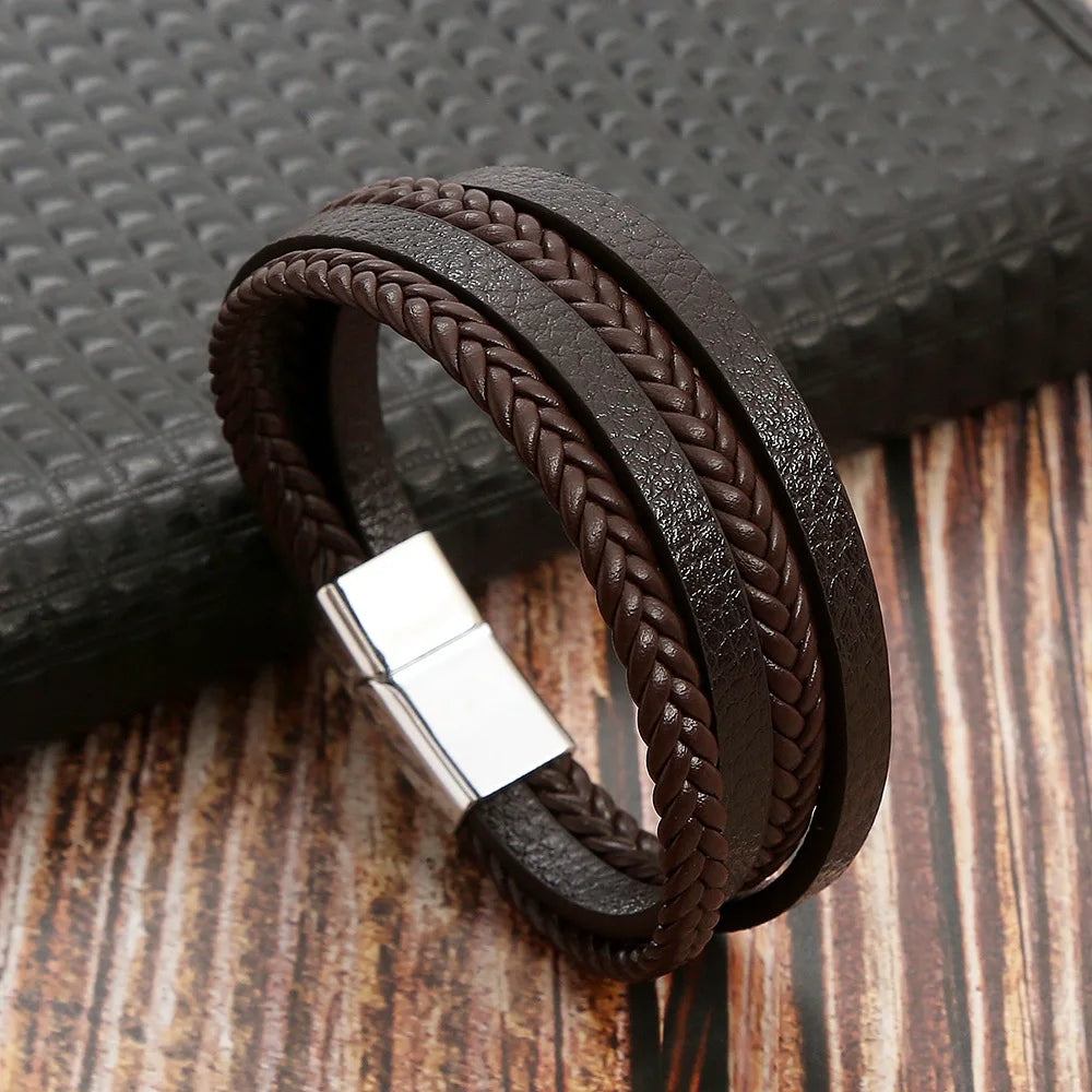 Tiger Eye Leather Bracelet