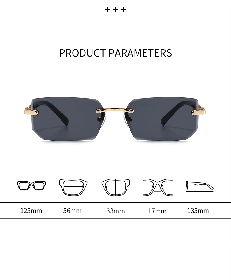 Rimless Rectangle Sunglasses